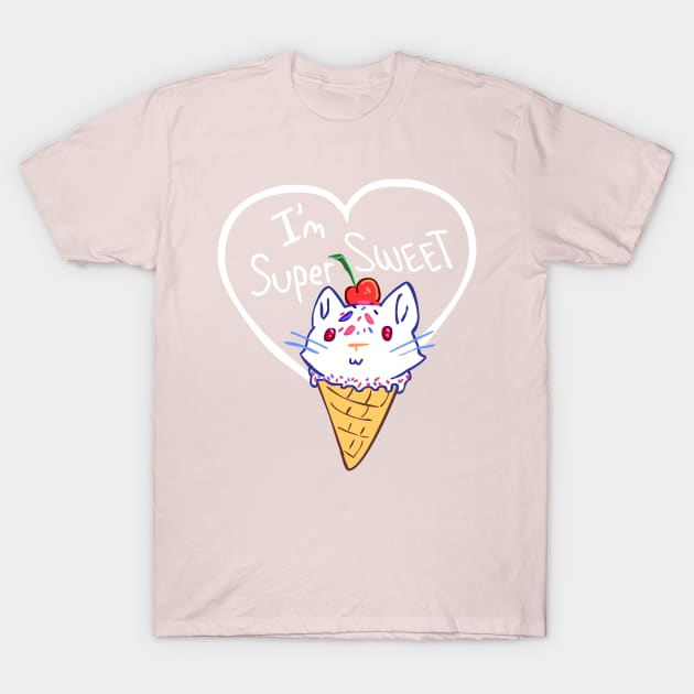 I'm Super Sweet Cute Kitty Cat Ice Cream T-Shirt by sky665